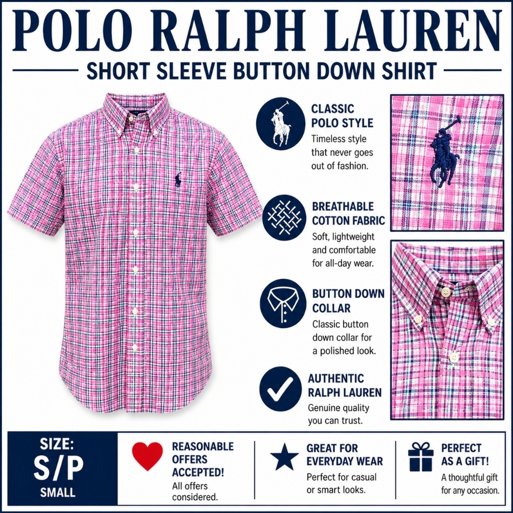 Polo Ralph Lauren Men’s Short Sleeve Button Down Shirt – Size S/P